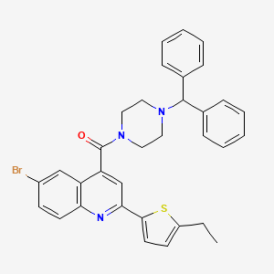 molecular formula C33H30BrN3OS B6066806 6-bromo-4-{[4-(diphenylmethyl)-1-piperazinyl]carbonyl}-2-(5-ethyl-2-thienyl)quinoline 