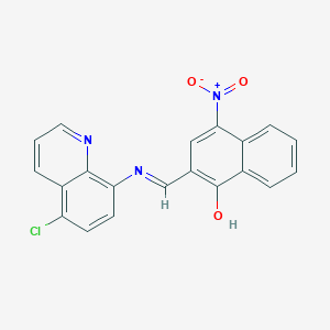 2-{[(5-chloro-8-quinolinyl)imino]methyl}-4-nitro-1-naphthol