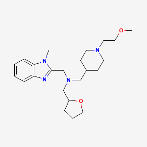 1-[1-(2-methoxyethyl)piperidin-4-yl]-N-[(1-methylbenzimidazol-2-yl)methyl]-N-(oxolan-2-ylmethyl)methanamine