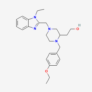 2-{1-(4-ethoxybenzyl)-4-[(1-ethyl-1H-benzimidazol-2-yl)methyl]-2-piperazinyl}ethanol