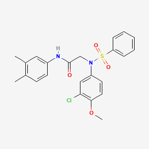 molecular formula C23H23ClN2O4S B6066869 N~2~-(3-chloro-4-methoxyphenyl)-N~1~-(3,4-dimethylphenyl)-N~2~-(phenylsulfonyl)glycinamide 