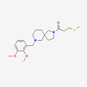 molecular formula C21H32N2O3S B6066941 7-(2,3-dimethoxybenzyl)-2-[3-(methylthio)propanoyl]-2,7-diazaspiro[4.5]decane 