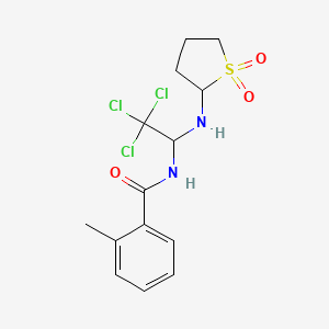 2-methyl-N-[2,2,2-trichloro-1-[(1,1-dioxothiolan-2-yl)amino]ethyl]benzamide