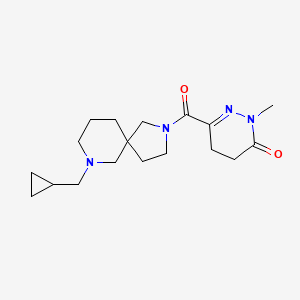 molecular formula C18H28N4O2 B6067013 6-{[7-(cyclopropylmethyl)-2,7-diazaspiro[4.5]dec-2-yl]carbonyl}-2-methyl-4,5-dihydro-3(2H)-pyridazinone 