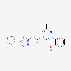 2-(4-{[(5-cyclopentyl-1,2,4-oxadiazol-3-yl)methyl]amino}-6-methylpyrimidin-2-yl)phenol