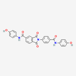 molecular formula C28H19N3O6 B6067098 N-(4-hydroxyphenyl)-2-(4-{[(4-hydroxyphenyl)amino]carbonyl}phenyl)-1,3-dioxo-5-isoindolinecarboxamide 