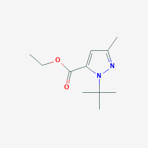 molecular formula C11H18N2O2 B060671 ethyl 1-(tert-butyl)-3-methyl-1H-pyrazole-5-carboxylate CAS No. 175277-08-4