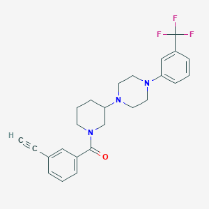 molecular formula C25H26F3N3O B6067117 1-[1-(3-ethynylbenzoyl)-3-piperidinyl]-4-[3-(trifluoromethyl)phenyl]piperazine 