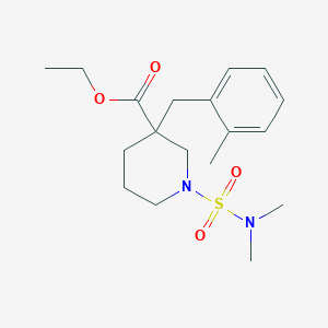 molecular formula C18H28N2O4S B6067129 ethyl 1-[(dimethylamino)sulfonyl]-3-(2-methylbenzyl)-3-piperidinecarboxylate 