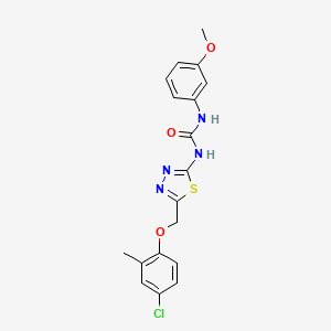 molecular formula C18H17ClN4O3S B6067135 N-{5-[(4-chloro-2-methylphenoxy)methyl]-1,3,4-thiadiazol-2-yl}-N'-(3-methoxyphenyl)urea 