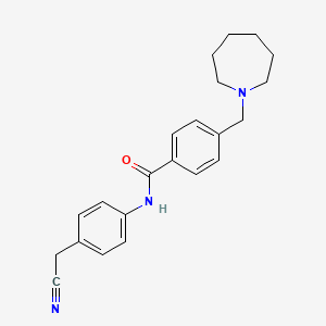 molecular formula C22H25N3O B6067164 4-(1-azepanylmethyl)-N-[4-(cyanomethyl)phenyl]benzamide 