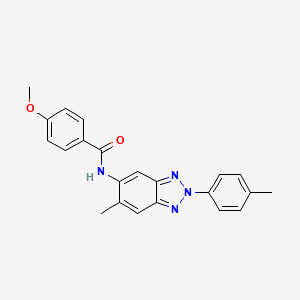 molecular formula C22H20N4O2 B6067170 4-methoxy-N-[6-methyl-2-(4-methylphenyl)-2H-1,2,3-benzotriazol-5-yl]benzamide 