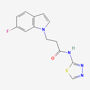 molecular formula C13H11FN4OS B6067176 3-(6-fluoro-1H-indol-1-yl)-N-1,3,4-thiadiazol-2-ylpropanamide 