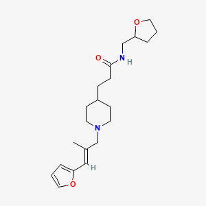 molecular formula C21H32N2O3 B6067177 3-{1-[(2E)-3-(2-furyl)-2-methyl-2-propen-1-yl]-4-piperidinyl}-N-(tetrahydro-2-furanylmethyl)propanamide 