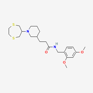 molecular formula C22H34N2O3S2 B6067184 N-(2,4-dimethoxybenzyl)-3-[1-(1,4-dithiepan-6-yl)-3-piperidinyl]propanamide 