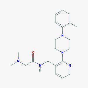 molecular formula C21H29N5O B6067194 N~2~,N~2~-dimethyl-N~1~-({2-[4-(2-methylphenyl)-1-piperazinyl]-3-pyridinyl}methyl)glycinamide 