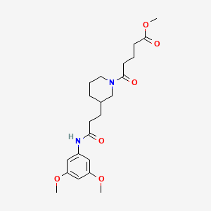 molecular formula C22H32N2O6 B6067216 methyl 5-(3-{3-[(3,5-dimethoxyphenyl)amino]-3-oxopropyl}-1-piperidinyl)-5-oxopentanoate 