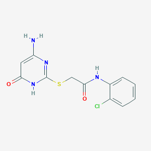 molecular formula C12H11ClN4O2S B6067252 2-[(4-amino-6-hydroxy-2-pyrimidinyl)thio]-N-(2-chlorophenyl)acetamide 