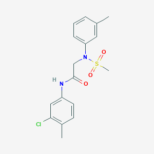 molecular formula C17H19ClN2O3S B6067254 N~1~-(3-chloro-4-methylphenyl)-N~2~-(3-methylphenyl)-N~2~-(methylsulfonyl)glycinamide 