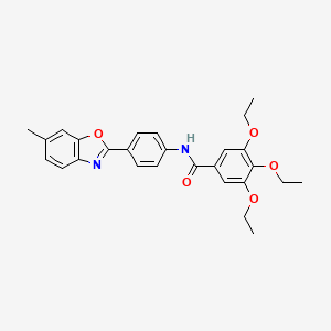 molecular formula C27H28N2O5 B6067255 3,4,5-triethoxy-N-[4-(6-methyl-1,3-benzoxazol-2-yl)phenyl]benzamide 