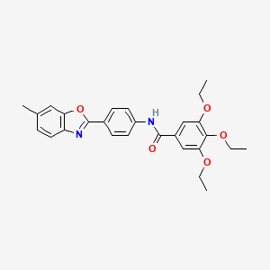 3,4,5-triethoxy-N-[4-(6-methyl-1,3-benzoxazol-2-yl)phenyl]benzamide