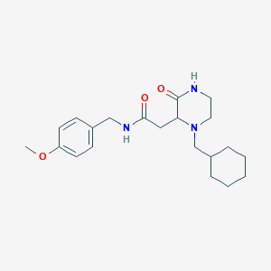 molecular formula C21H31N3O3 B6067261 2-[1-(cyclohexylmethyl)-3-oxo-2-piperazinyl]-N-(4-methoxybenzyl)acetamide 