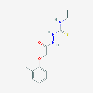 molecular formula C12H17N3O2S B6067266 N-ethyl-2-[(2-methylphenoxy)acetyl]hydrazinecarbothioamide 