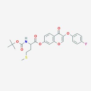 molecular formula C25H26FNO7S B6067294 3-(4-fluorophenoxy)-4-oxo-4H-chromen-7-yl N-(tert-butoxycarbonyl)methioninate 