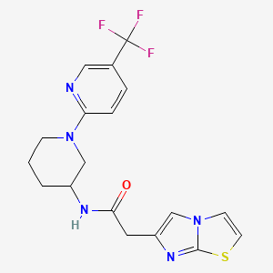 molecular formula C18H18F3N5OS B6067297 2-imidazo[2,1-b][1,3]thiazol-6-yl-N-{1-[5-(trifluoromethyl)-2-pyridinyl]-3-piperidinyl}acetamide 