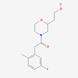 molecular formula C15H20FNO3 B6067304 2-{4-[(5-fluoro-2-methylphenyl)acetyl]-2-morpholinyl}ethanol 