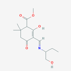 molecular formula C15H23NO5 B6067324 methyl 5-({[1-(hydroxymethyl)propyl]amino}methylene)-2,2-dimethyl-4,6-dioxocyclohexanecarboxylate 