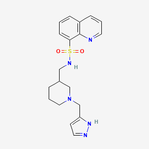 molecular formula C19H23N5O2S B6067325 N-{[1-(1H-pyrazol-3-ylmethyl)-3-piperidinyl]methyl}-8-quinolinesulfonamide 