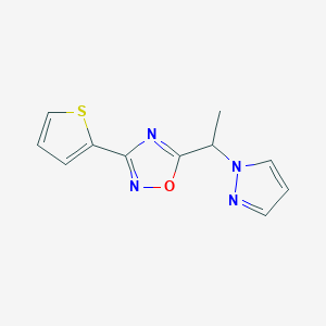 5-[1-(1H-pyrazol-1-yl)ethyl]-3-(2-thienyl)-1,2,4-oxadiazole