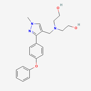 molecular formula C21H25N3O3 B6067345 2,2'-({[1-methyl-3-(4-phenoxyphenyl)-1H-pyrazol-4-yl]methyl}imino)diethanol 
