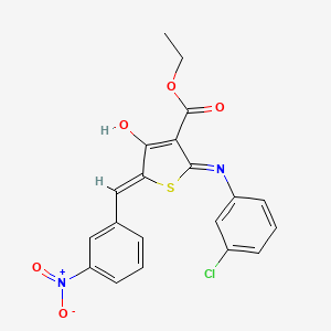 molecular formula C20H15ClN2O5S B6067374 ethyl 2-[(3-chlorophenyl)amino]-5-(3-nitrobenzylidene)-4-oxo-4,5-dihydro-3-thiophenecarboxylate 