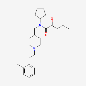 N-cyclopentyl-3-methyl-N-({1-[2-(2-methylphenyl)ethyl]-4-piperidinyl}methyl)-2-oxopentanamide