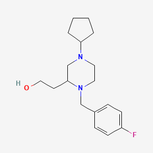 molecular formula C18H27FN2O B6067411 2-[4-cyclopentyl-1-(4-fluorobenzyl)-2-piperazinyl]ethanol 