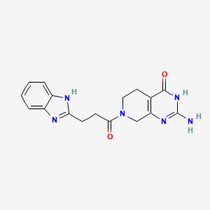 molecular formula C17H18N6O2 B6067437 2-amino-7-[3-(1H-benzimidazol-2-yl)propanoyl]-5,6,7,8-tetrahydropyrido[3,4-d]pyrimidin-4(3H)-one 
