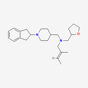 molecular formula C25H38N2O B6067442 (2E)-N-{[1-(2,3-dihydro-1H-inden-2-yl)-4-piperidinyl]methyl}-2-methyl-N-(tetrahydro-2-furanylmethyl)-2-buten-1-amine 