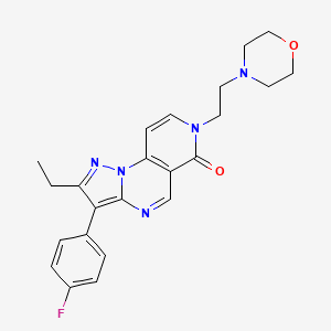molecular formula C23H24FN5O2 B6067455 2-ethyl-3-(4-fluorophenyl)-7-[2-(4-morpholinyl)ethyl]pyrazolo[1,5-a]pyrido[3,4-e]pyrimidin-6(7H)-one 