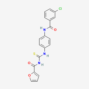 molecular formula C19H14ClN3O3S B6067480 N-[({4-[(3-chlorobenzoyl)amino]phenyl}amino)carbonothioyl]-2-furamide 