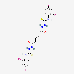 molecular formula C20H20F4N6O2S2 B6067481 2,2'-(1,6-dioxo-1,6-hexanediyl)bis[N-(2,4-difluorophenyl)hydrazinecarbothioamide] 