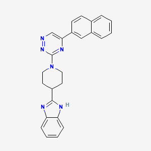 molecular formula C25H22N6 B6067489 2-{1-[5-(2-naphthyl)-1,2,4-triazin-3-yl]-4-piperidinyl}-1H-benzimidazole 