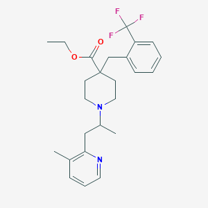 molecular formula C25H31F3N2O2 B6067492 ethyl 1-[1-methyl-2-(3-methyl-2-pyridinyl)ethyl]-4-[2-(trifluoromethyl)benzyl]-4-piperidinecarboxylate 