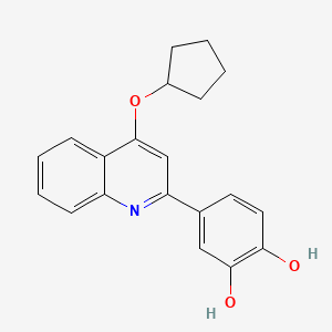 molecular formula C20H19NO3 B606751 4-[4-(Cyclopentyloxy)quinolin-2-yl]benzene-1,2-diol CAS No. 1353224-53-9