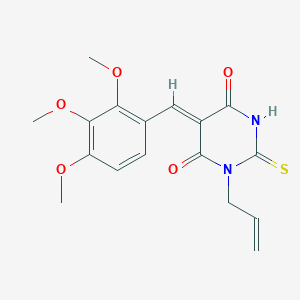 molecular formula C17H18N2O5S B6067514 1-allyl-2-thioxo-5-(2,3,4-trimethoxybenzylidene)dihydro-4,6(1H,5H)-pyrimidinedione 