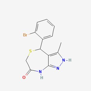 molecular formula C13H12BrN3OS B6067519 4-(2-bromophenyl)-3-methyl-4,8-dihydro-1H-pyrazolo[3,4-e][1,4]thiazepin-7(6H)-one 