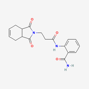 molecular formula C18H19N3O4 B6067534 2-{[3-(1,3-dioxo-1,3,3a,4,7,7a-hexahydro-2H-isoindol-2-yl)propanoyl]amino}benzamide 
