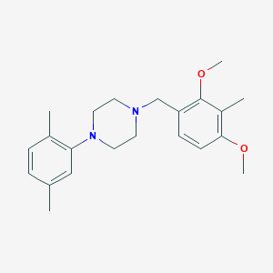 molecular formula C22H30N2O2 B6067541 1-(2,4-dimethoxy-3-methylbenzyl)-4-(2,5-dimethylphenyl)piperazine 