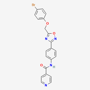 molecular formula C21H15BrN4O3 B6067542 N-(4-{5-[(4-bromophenoxy)methyl]-1,2,4-oxadiazol-3-yl}phenyl)isonicotinamide 